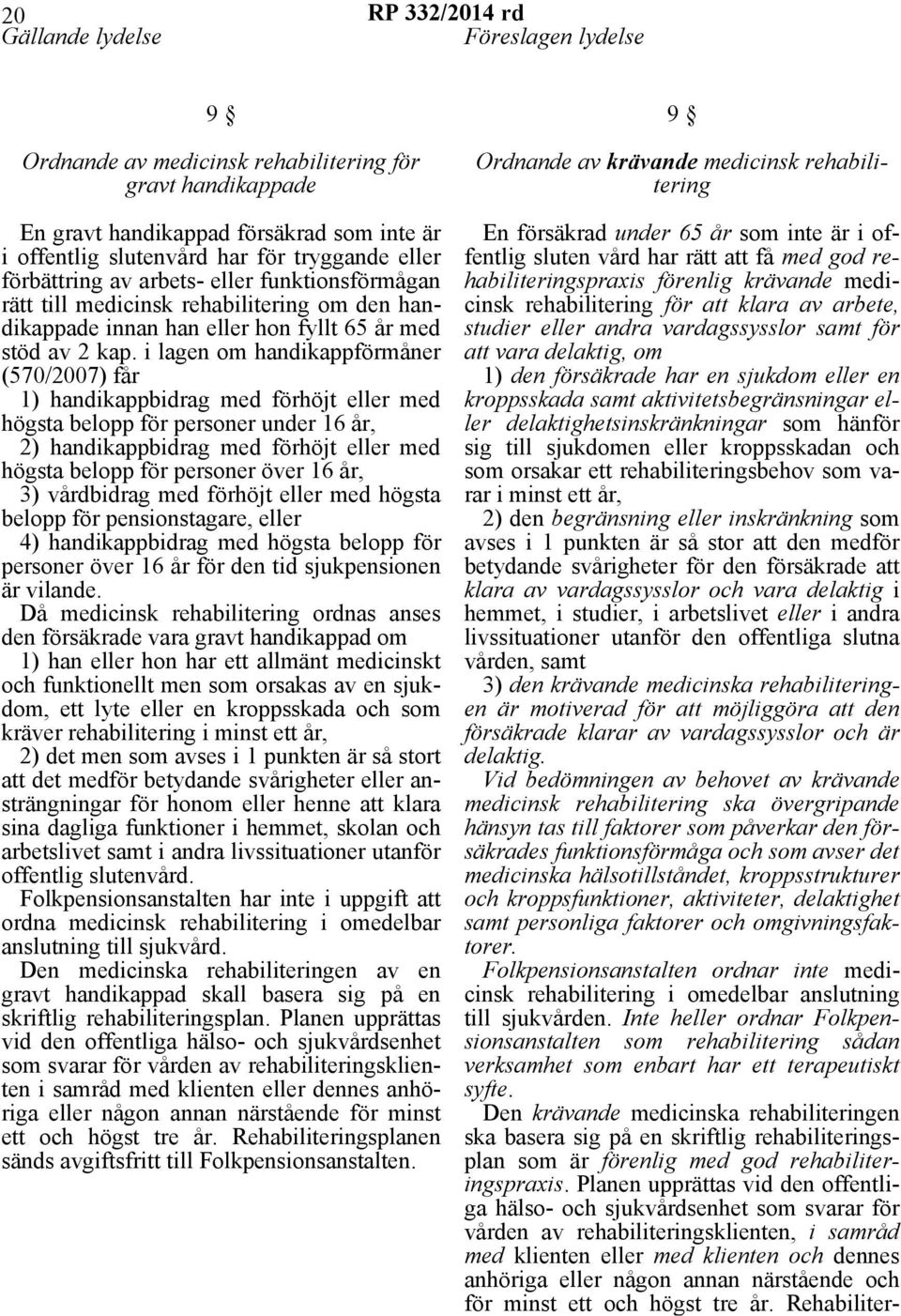 i lagen om handikappförmåner (570/2007) får 1) handikappbidrag med förhöjt eller med högsta belopp för personer under 16 år, 2) handikappbidrag med förhöjt eller med högsta belopp för personer över