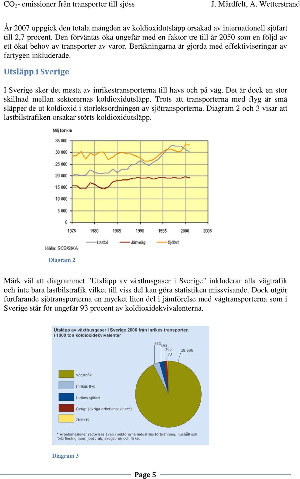 Utsläpp i Sverige I Sverige sker det mesta av inrikestransporterna till havs och på väg. Det är dock en stor skillnad mellan sektorernas koldioxidutsläpp.