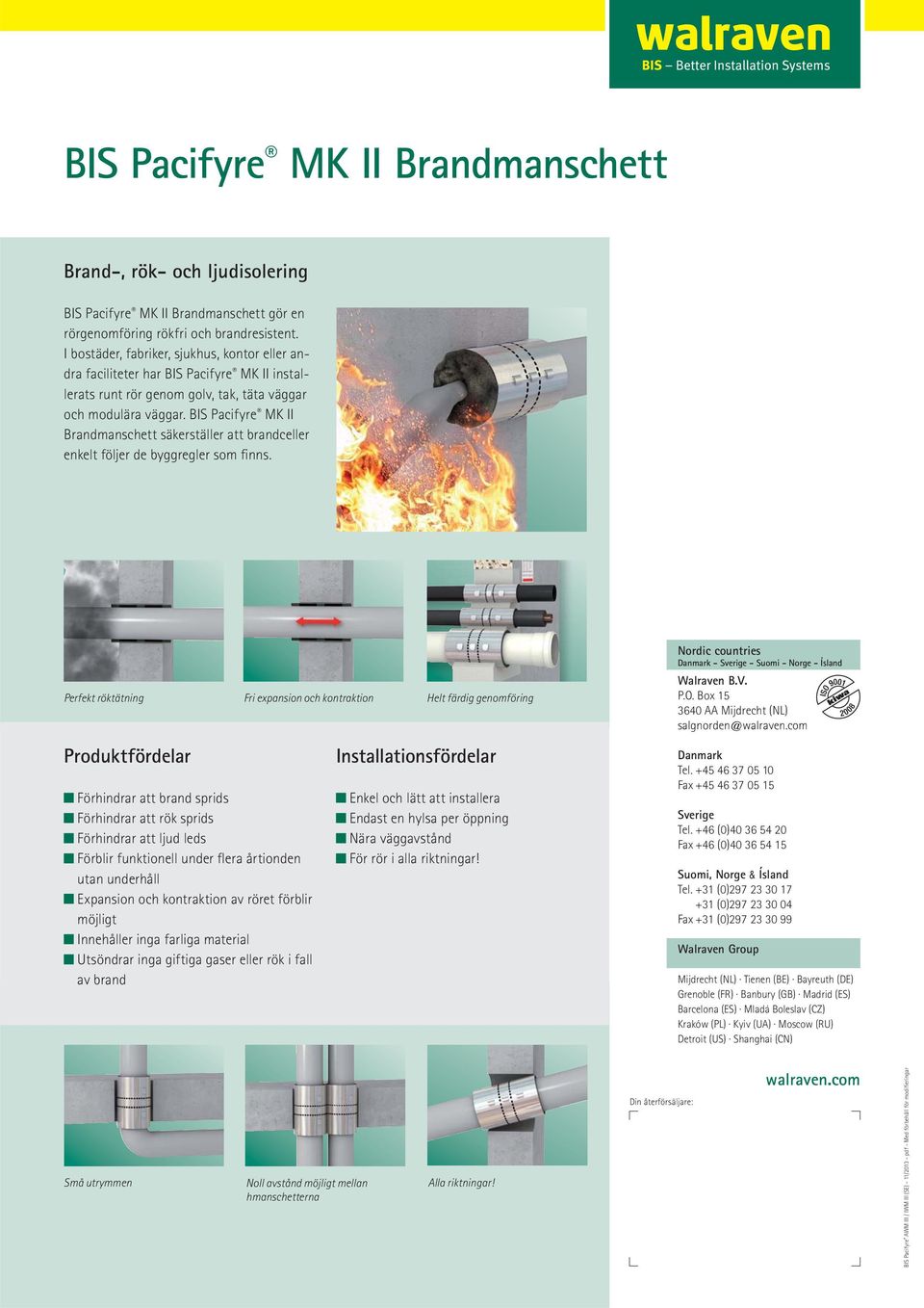 BIS Pacifyre MK II Brandmanschett säkerställer att brandceller enkelt följer de byggregler som finns.