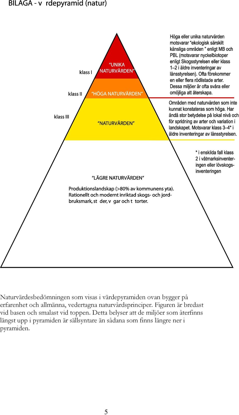 Figuren är bredast vid basen och smalast vid toppen.