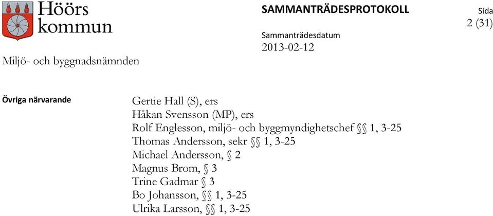 3-25 Thomas Andersson, sekr 1, 3-25 Michael Andersson, 2