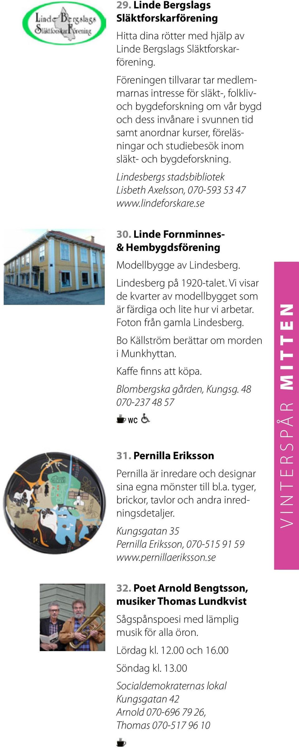 bygdeforskning. Lindesbergs stadsbibliotek Lisbeth Axelsson, 070-593 53 47 www.lindeforskare.se 30. Linde Fornminnes- & Hembygdsförening Modellbygge av Lindesberg. Lindesberg på 1920-talet.