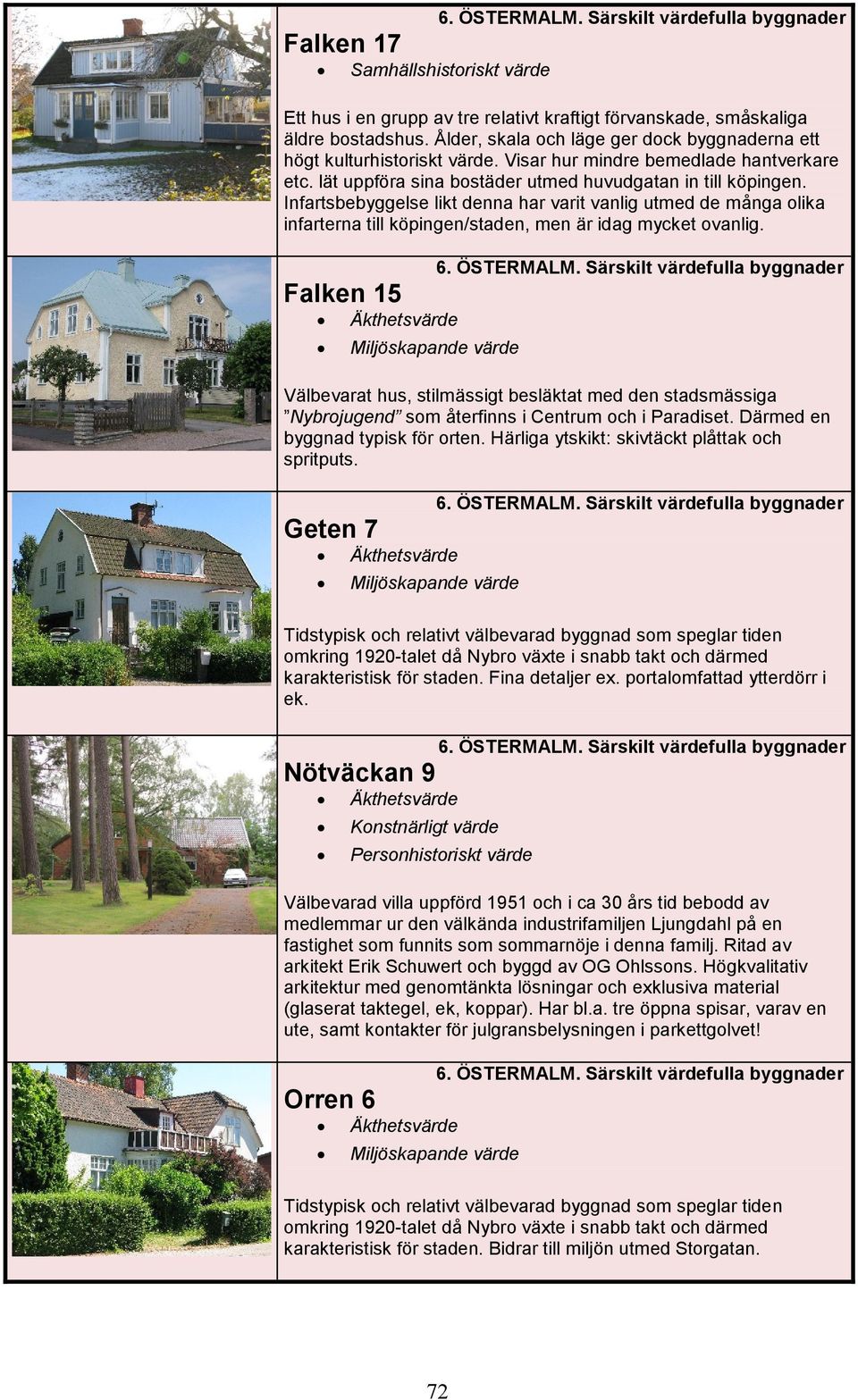 Infartsbebyggelse likt denna har varit vanlig utmed de många olika infarterna till köpingen/staden, men är idag mycket ovanlig.