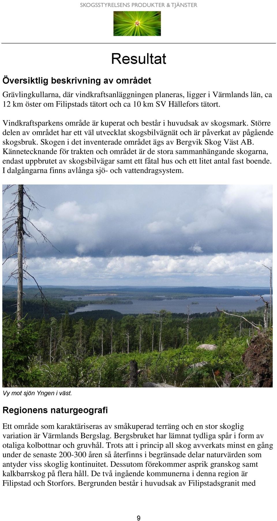 Skogen i det inventerade området ägs av Bergvik Skog Väst AB.