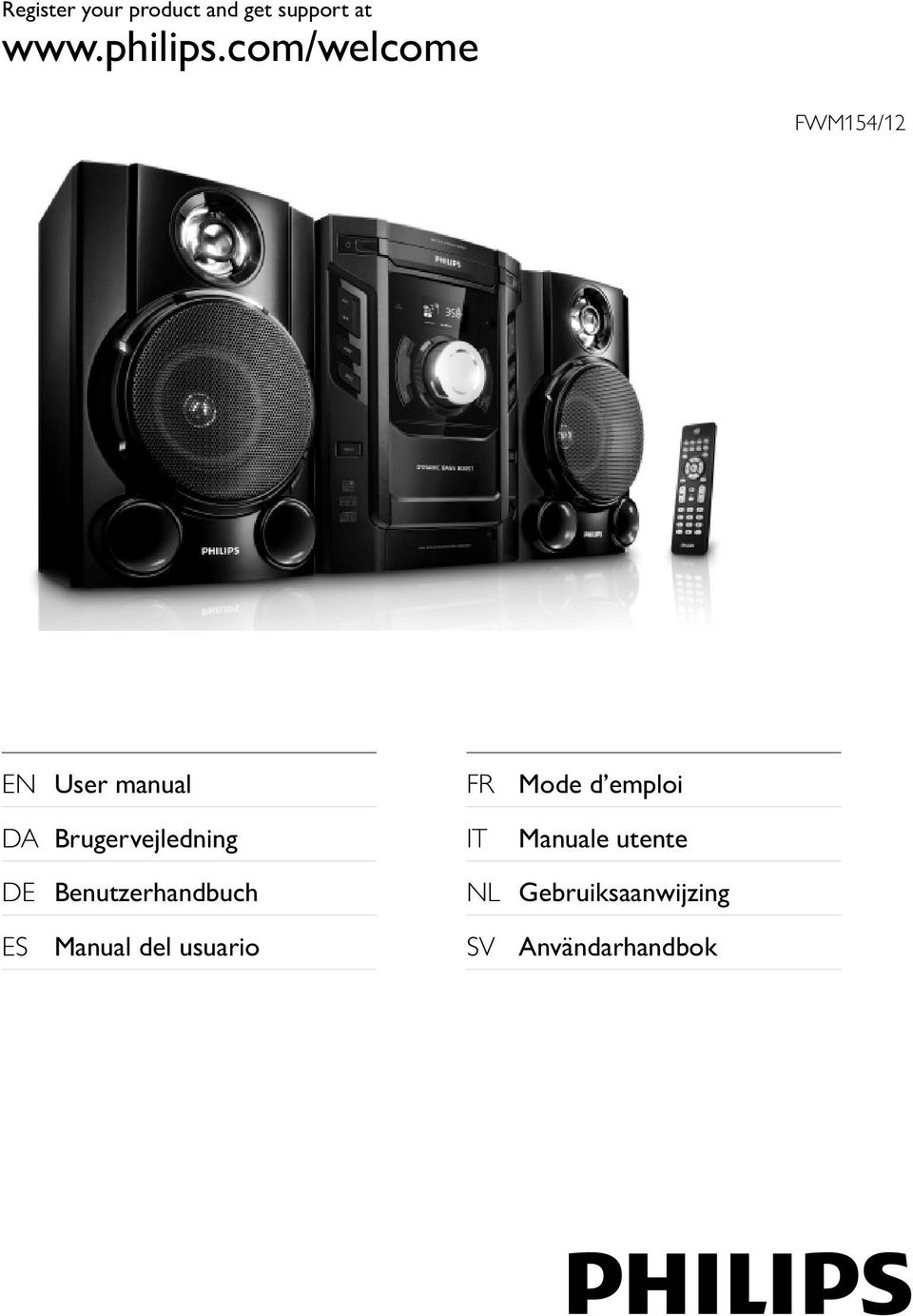 DA Brugervejledning IT Manuale utente DE