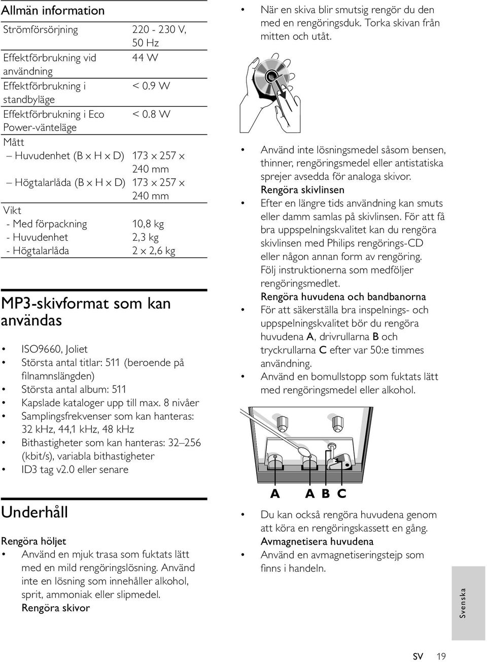 MP3-skivformat som kan användas ISO9660, Joliet Största antal titlar: 511 (beroende på lnamnslängden) Största antal album: 511 Kapslade kataloger upp till max.