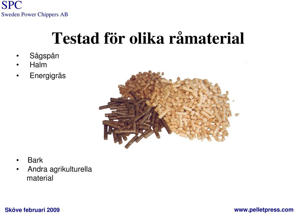 olika råmaterial Bark