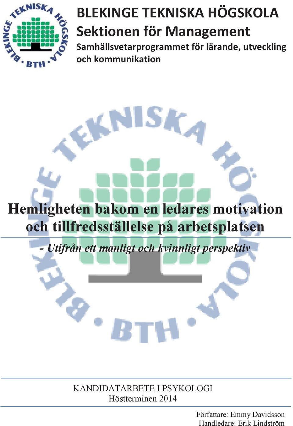 tillfredsställelse på arbetsplatsen - Utifrån ett manligt och kvinnligt perspektiv