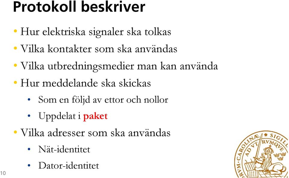 Hur meddelande ska skickas Som en följd av ettor och nollor