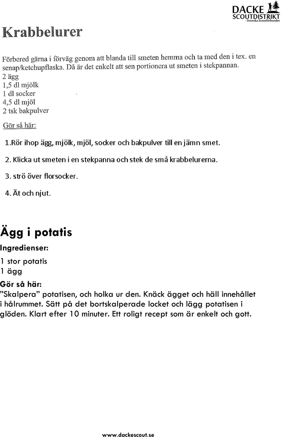 Sätt på det bortskalperade locket och lägg potatisen i glöden.