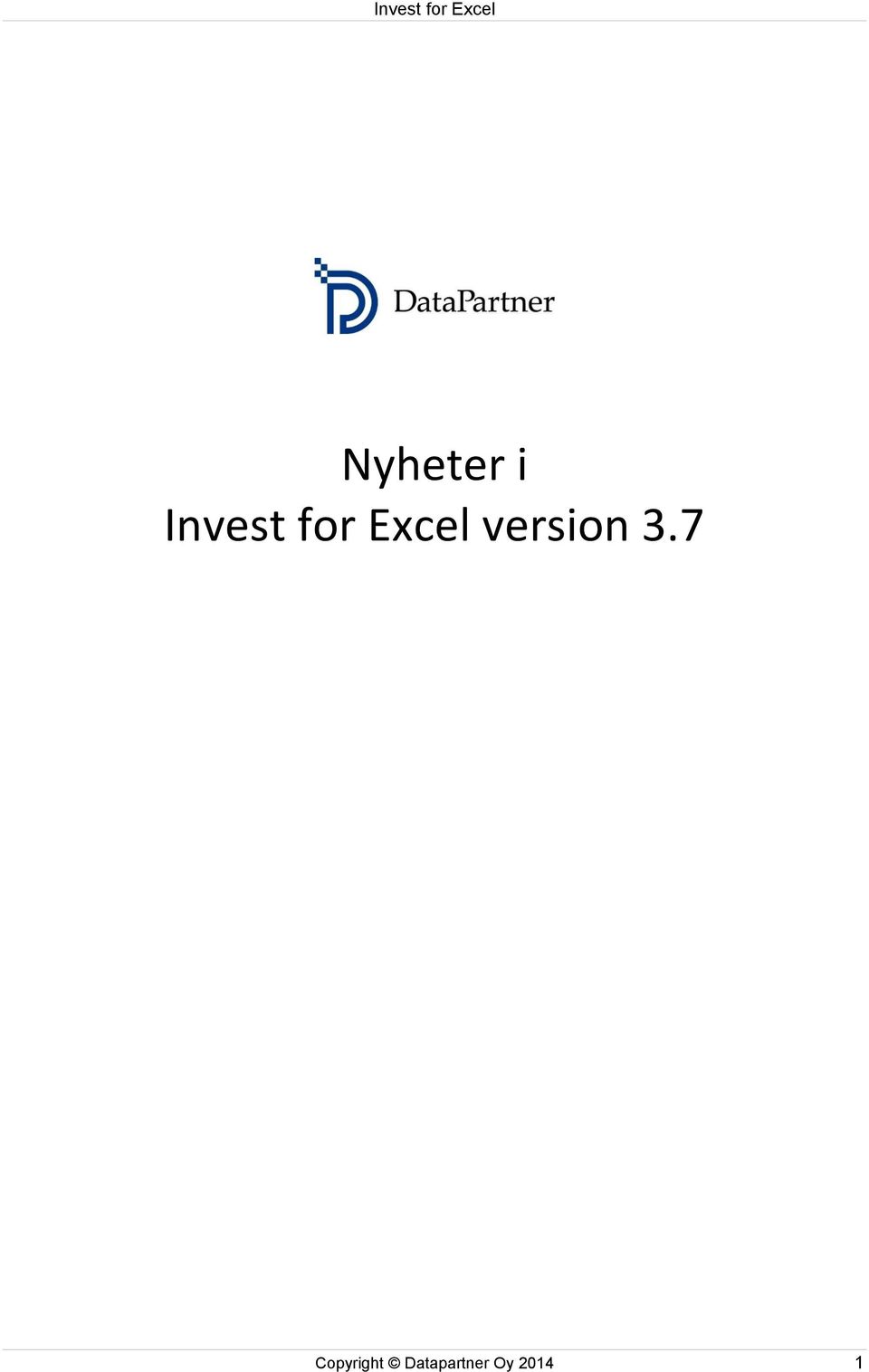 Nyheter i Invest for Excel version PDF Free Download