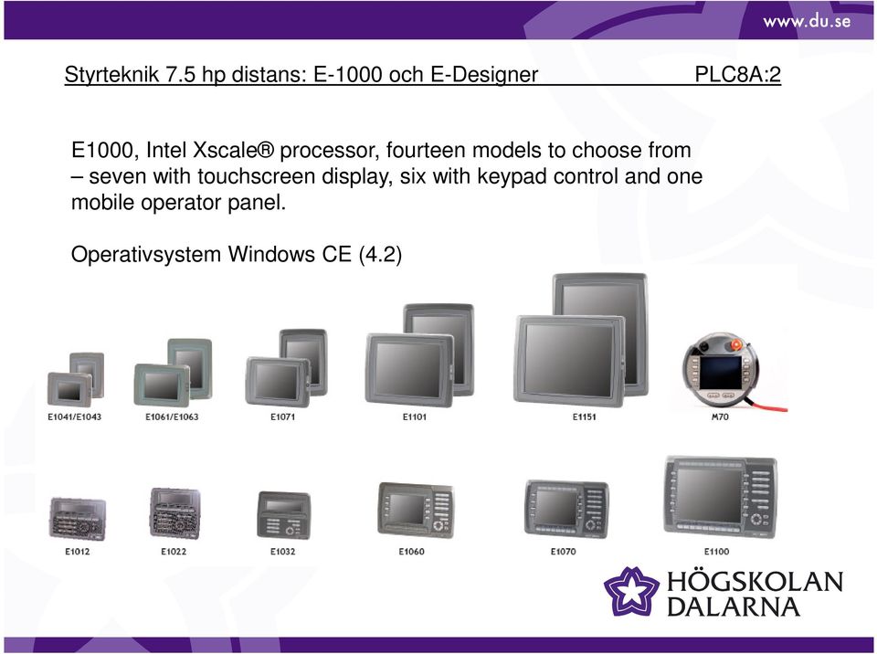 touchscreen display, six with keypad control