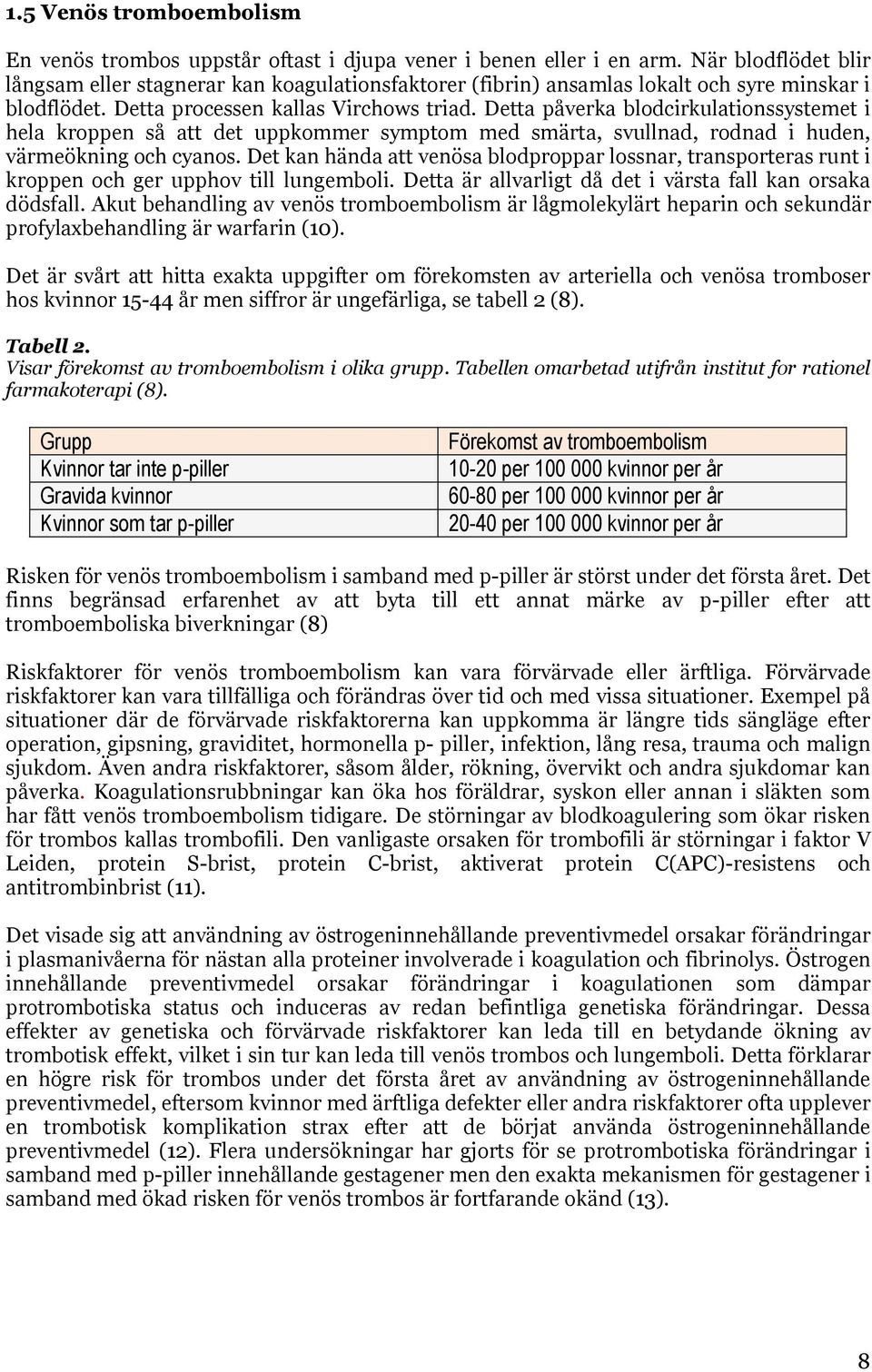 Detta påverka blodcirkulationssystemet i hela kroppen så att det uppkommer symptom med smärta, svullnad, rodnad i huden, värmeökning och cyanos.