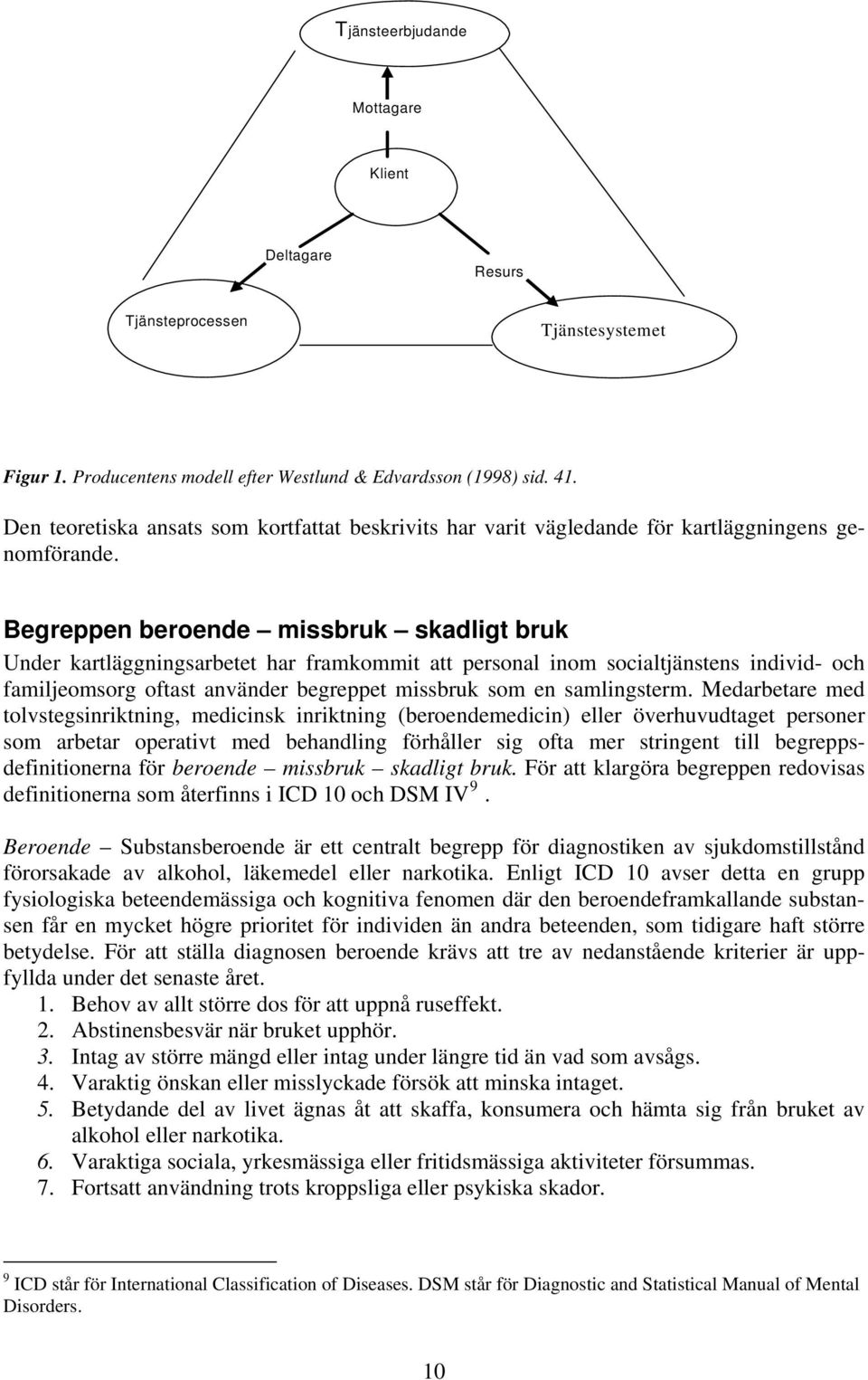 Begreppen beroende missbruk skadligt bruk Under kartläggningsarbetet har framkommit att personal inom socialtjänstens individ- och familjeomsorg oftast använder begreppet missbruk som en samlingsterm.