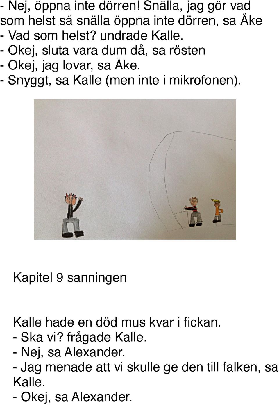 - Okej, sluta vara dum då, sa rösten - Okej, jag lovar, sa Åke.