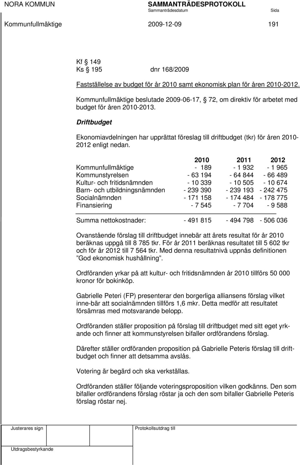 Driftbudget Ekonomiavdelningen har upprättat föreslag till driftbudget (tkr) för åren 2010-2012 enligt nedan.