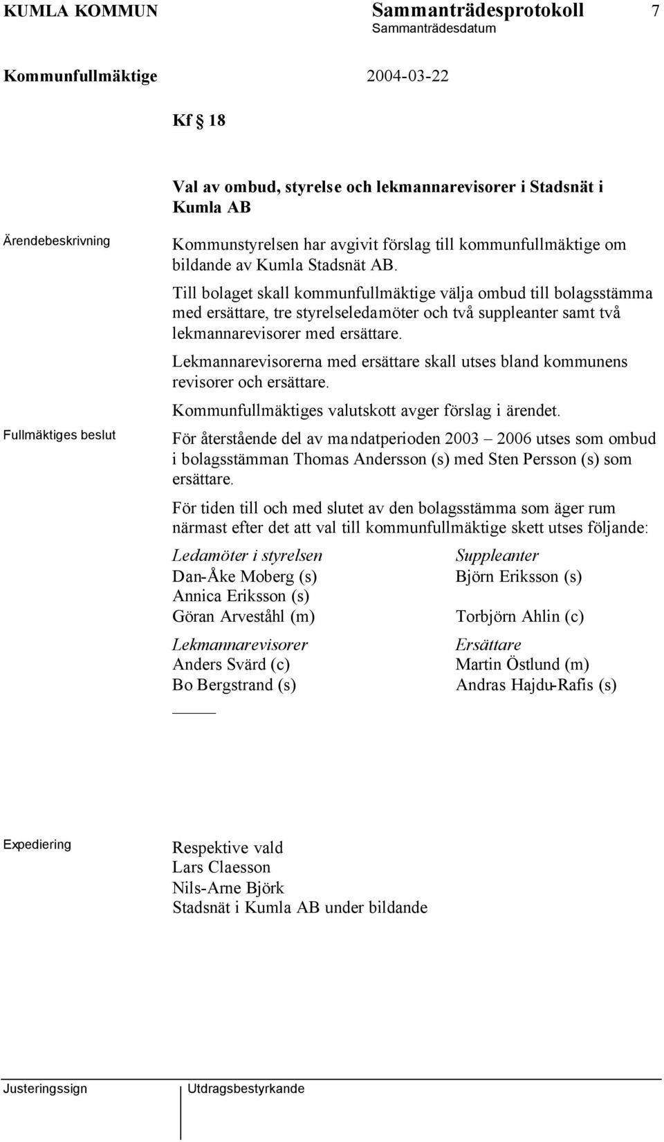 Lekmannarevisorerna med ersättare skall utses bland kommunens revisorer och ersättare. Kommunfullmäktiges valutskott avger förslag i ärendet.