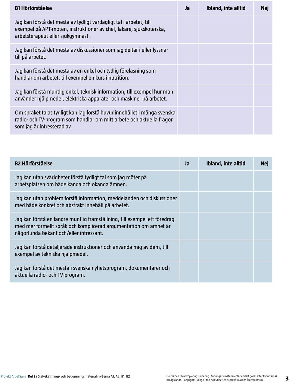 Jag kan förstå det mesta av en enkel och tydlig föreläsning som handlar om arbetet, till exempel en kurs i nutrition.