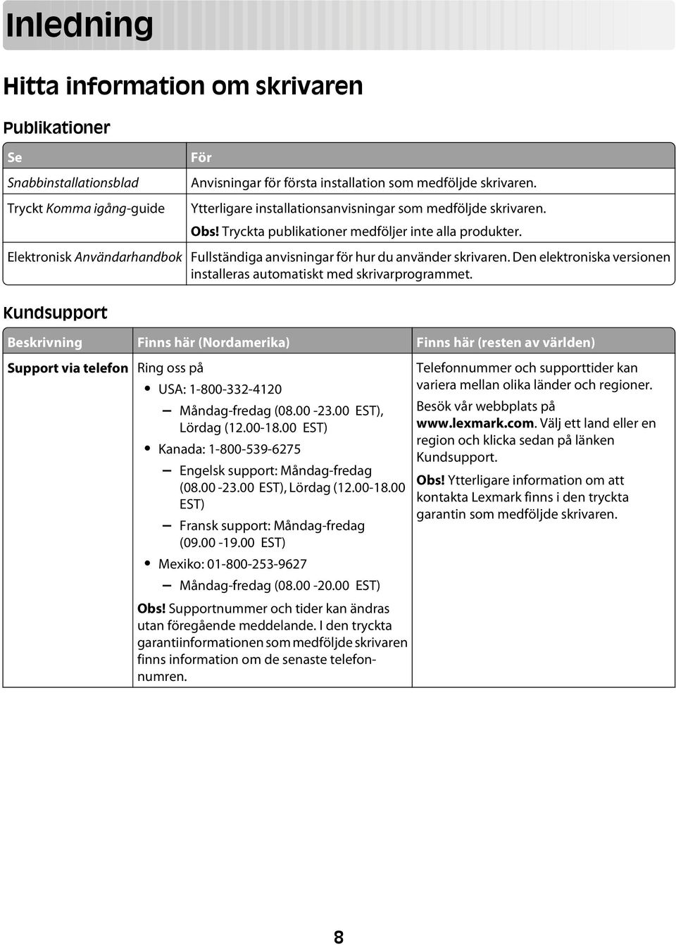 Den elektroniska versionen installeras automatiskt med skrivarprogrammet.