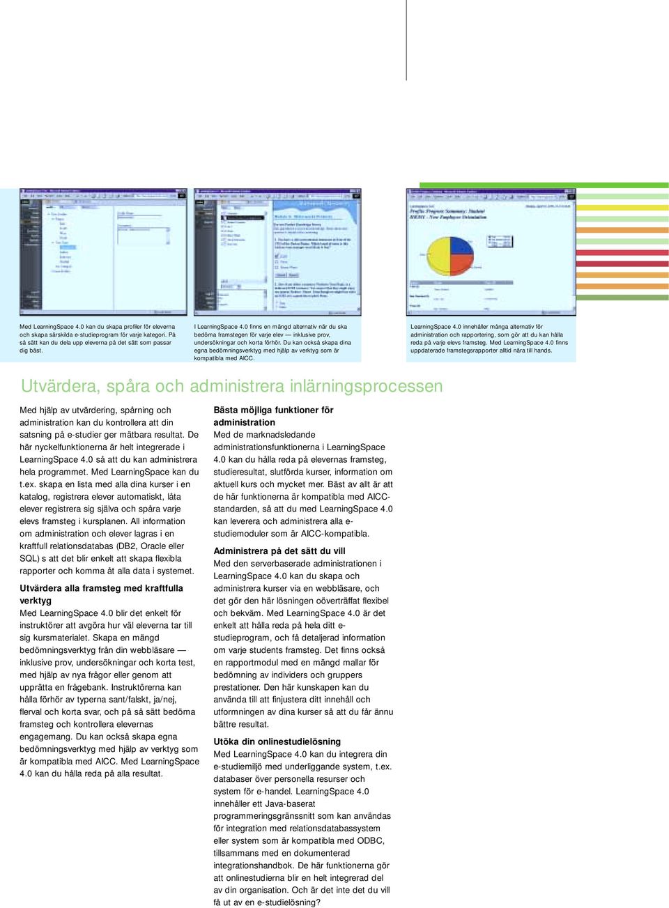 Du kan också skapa dina egna bedömningsverktyg med hjälp av verktyg som är kompatibla med AICC. LearningSpace 4.