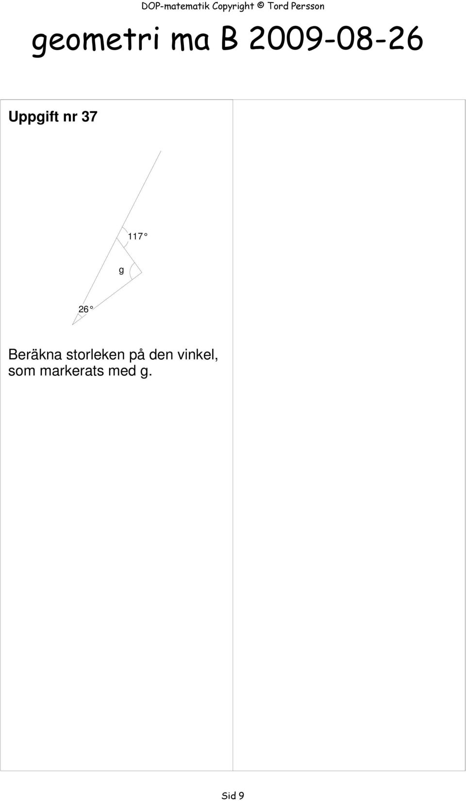 37 117 g 26 eräkna storleken på