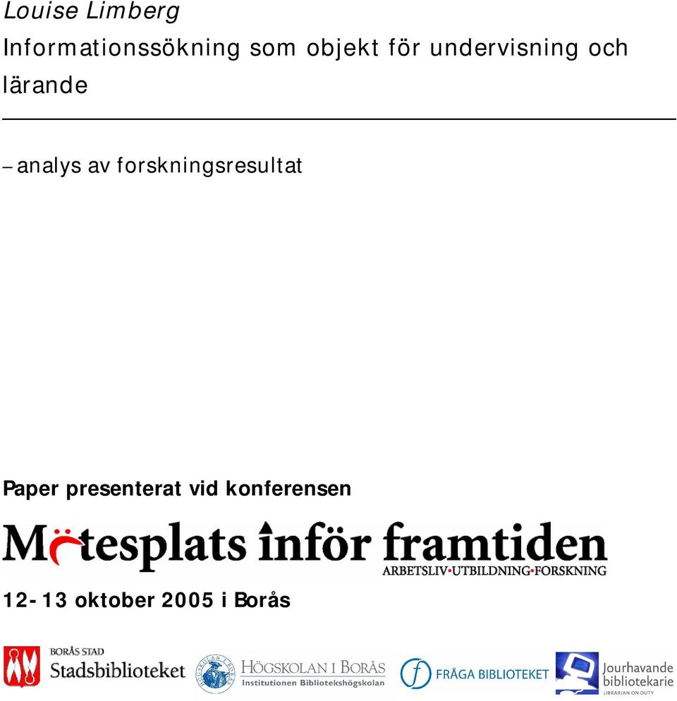 analys av forskningsresultat Paper