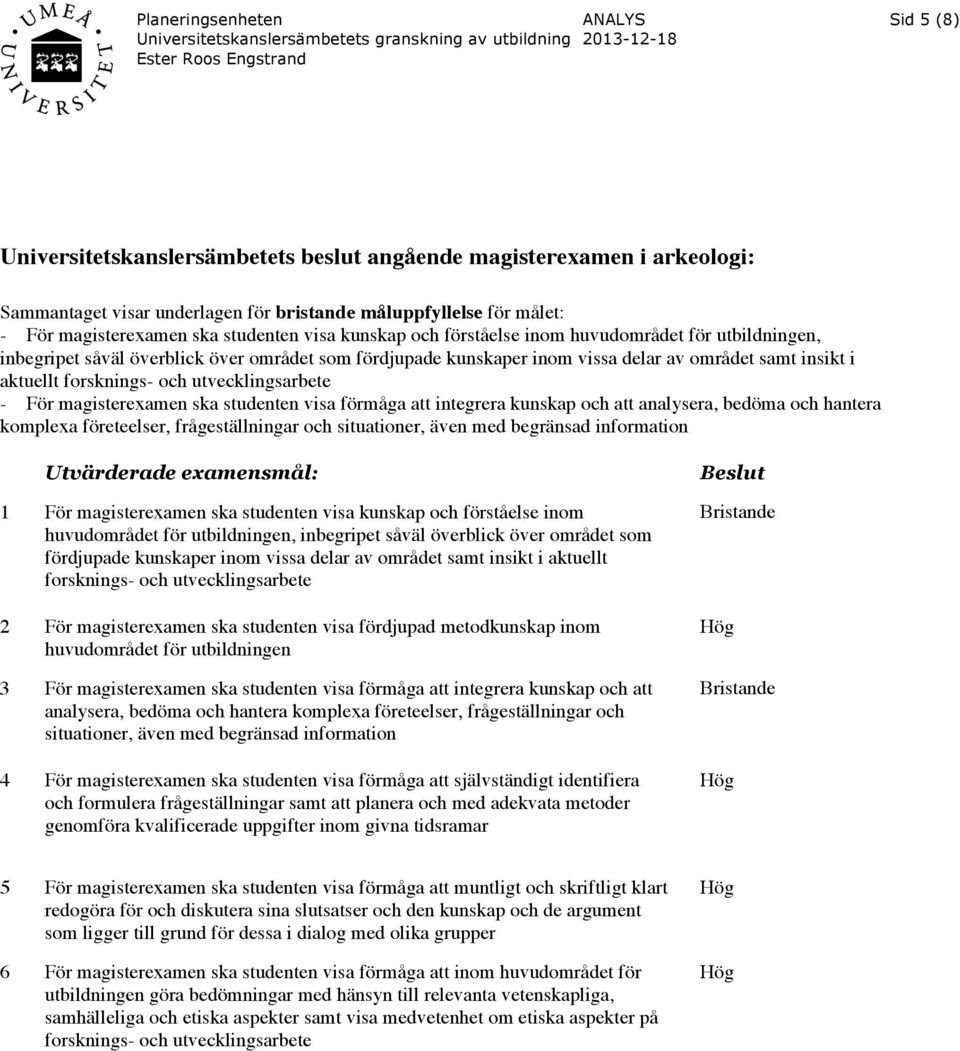 utvecklingsarbete - För magisterexamen ska studenten visa förmåga att integrera kunskap och att analysera, bedöma och hantera komplexa företeelser, frågeställningar och situationer, även med