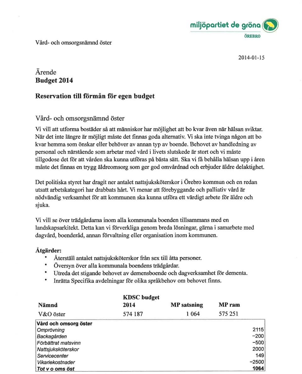 Vi ska inte tvinga någon att bo kvar hemma som önskar eller behöver av annan typ av boende.