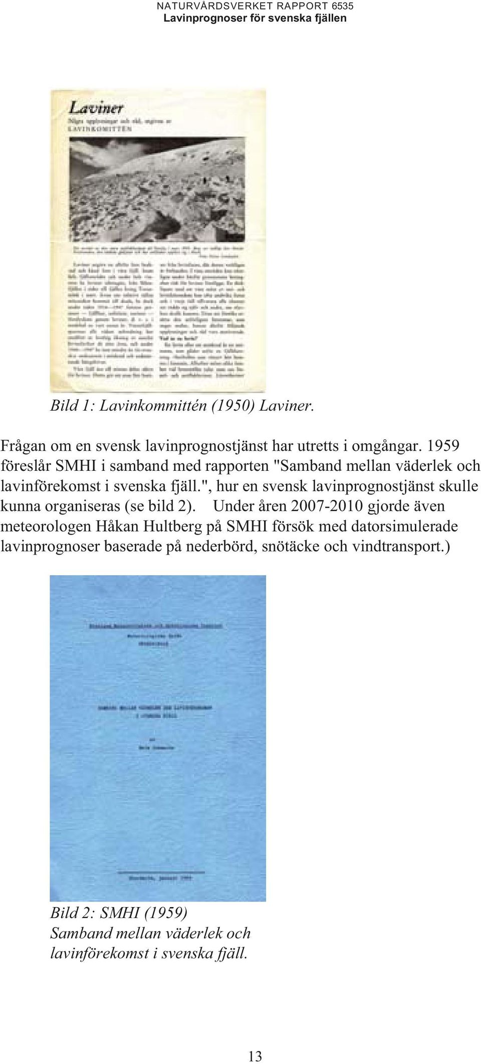", hur en svensk lavinprognostjänst skulle kunna organiseras (se bild 2).