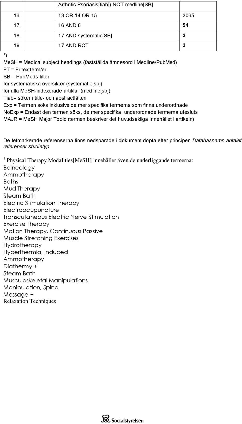 artiklar (medline[sb]) Tiab= söker i title- och abstractfälten Exp = Termen söks inklusive de mer specifika termerna som finns underordnade NoExp = Endast den termen söks, de mer specifika,