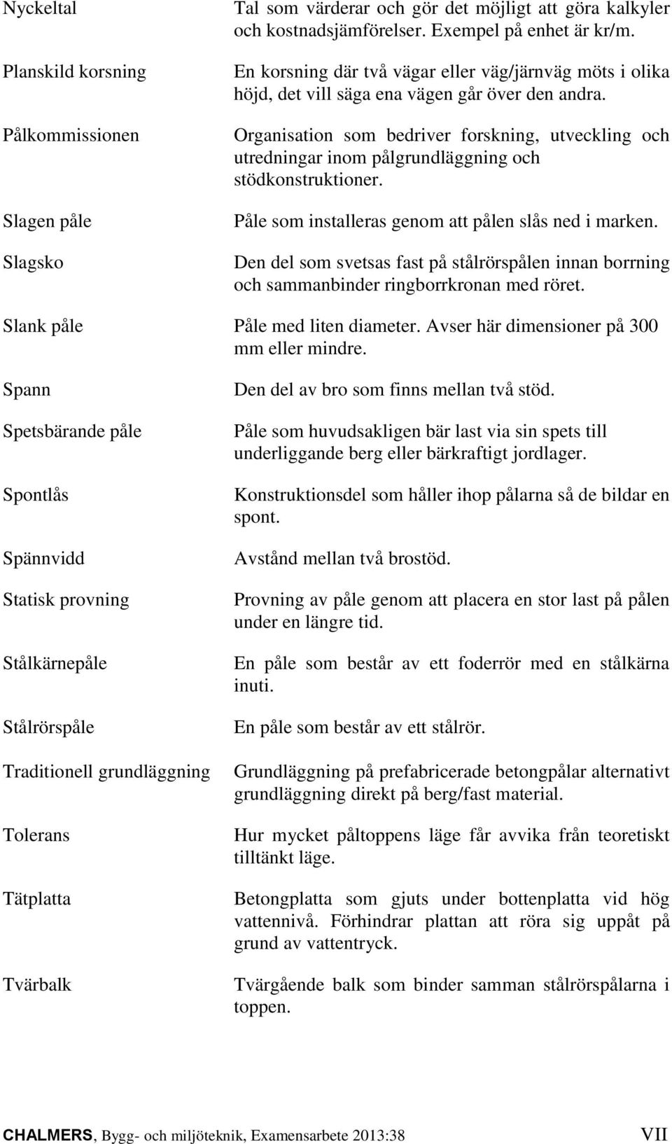 Organisation som bedriver forskning, utveckling och utredningar inom pålgrundläggning och stödkonstruktioner. Påle som installeras genom att pålen slås ned i marken.