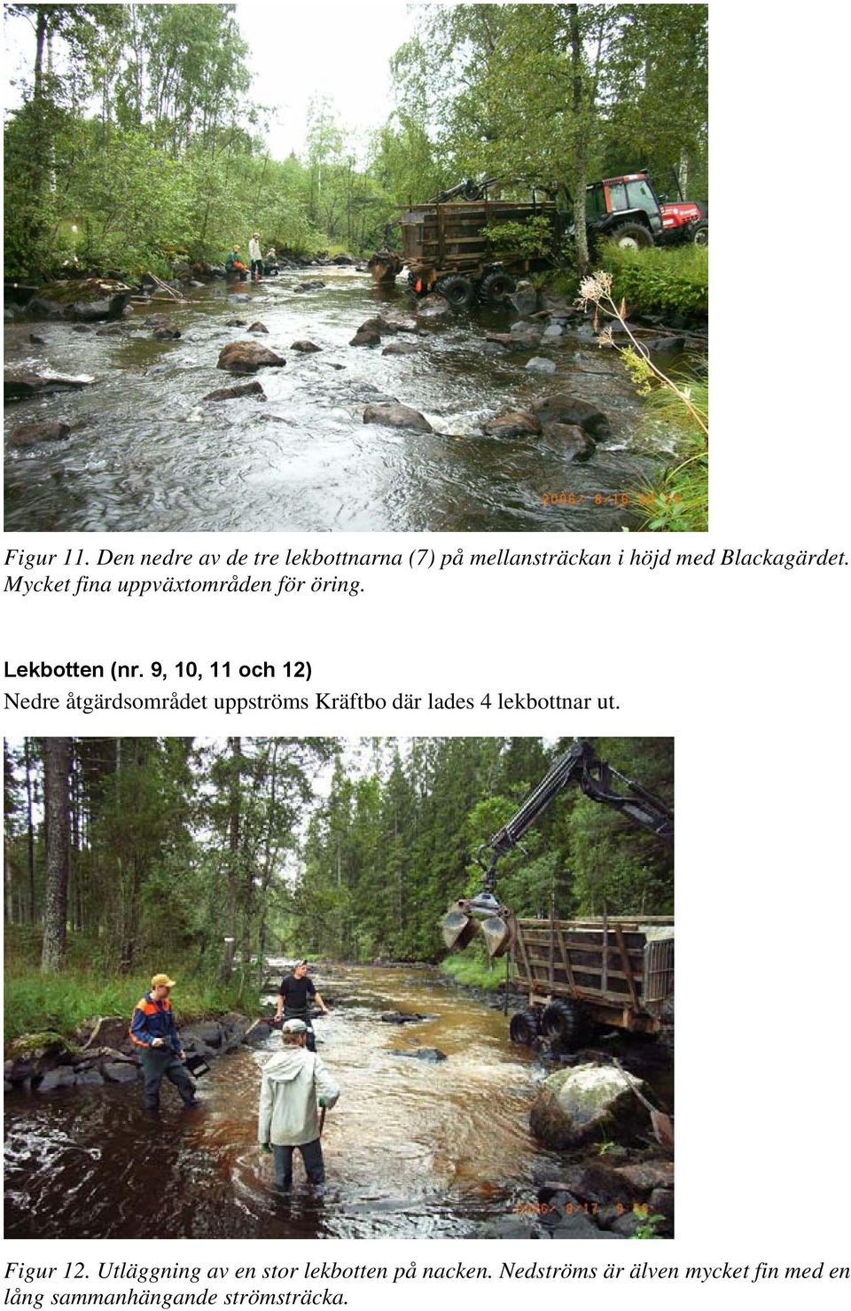 Mycket fina uppväxtområden för öring. Lekbotten (nr.