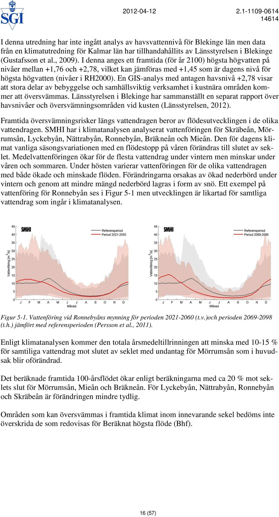 En GIS-analys med antagen havsnivå +2,78 visar att stora delar av bebyggelse och samhällsviktig verksamhet i kustnära områden kommer att översvämmas.