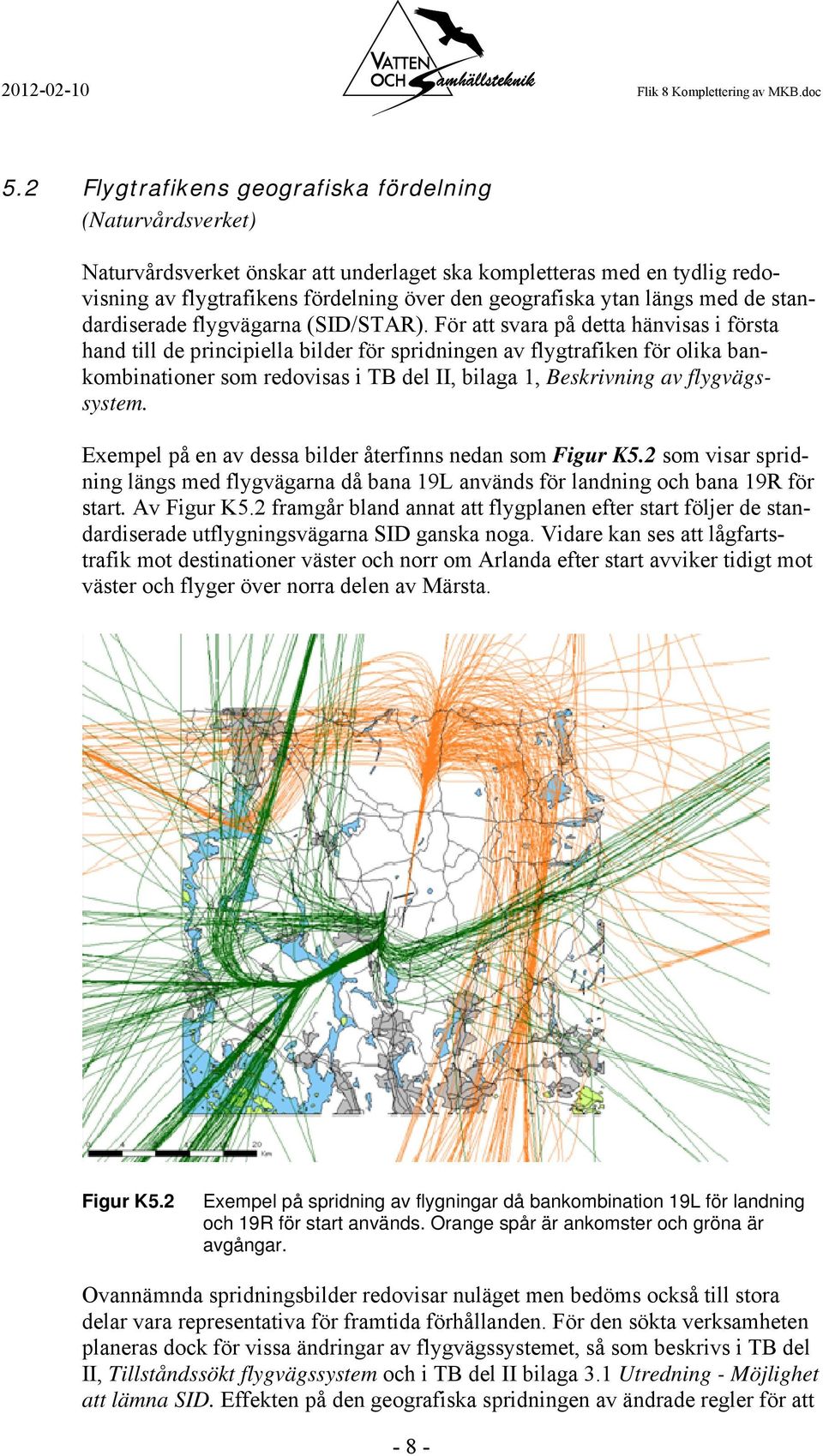 med de standardiserade flygvägarna (SID/STAR).