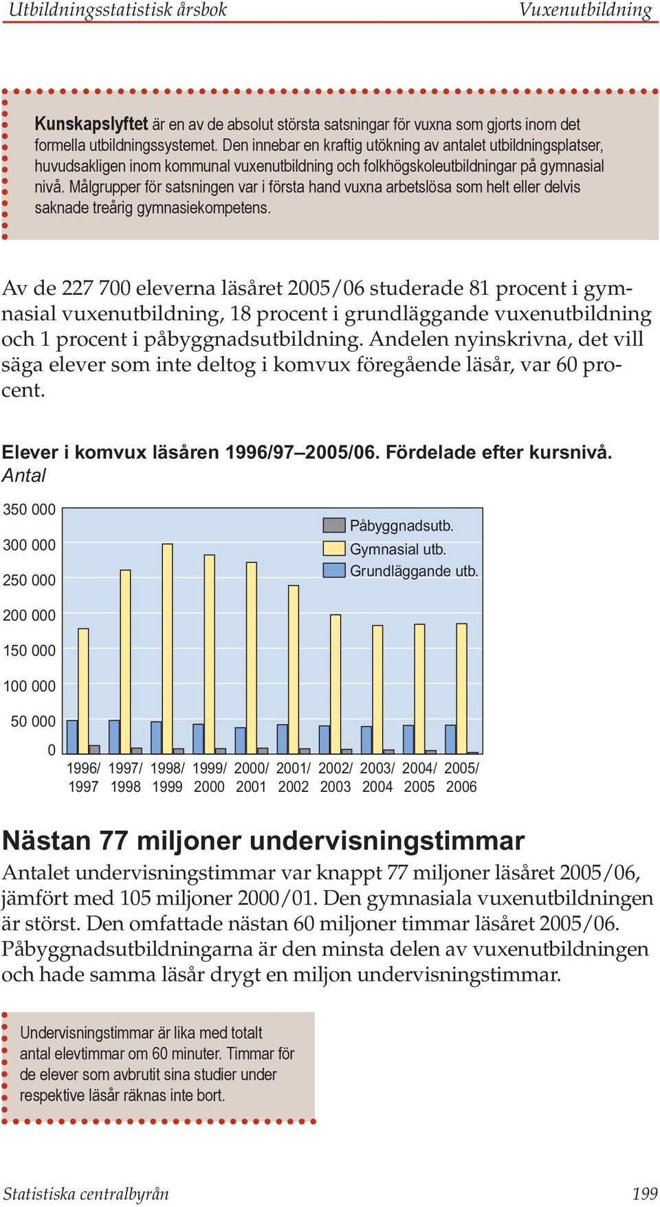 Målgrupper för satsningen var i första hand vuxna arbetslösa som helt eller delvis saknade treårig gymnasiekompetens.