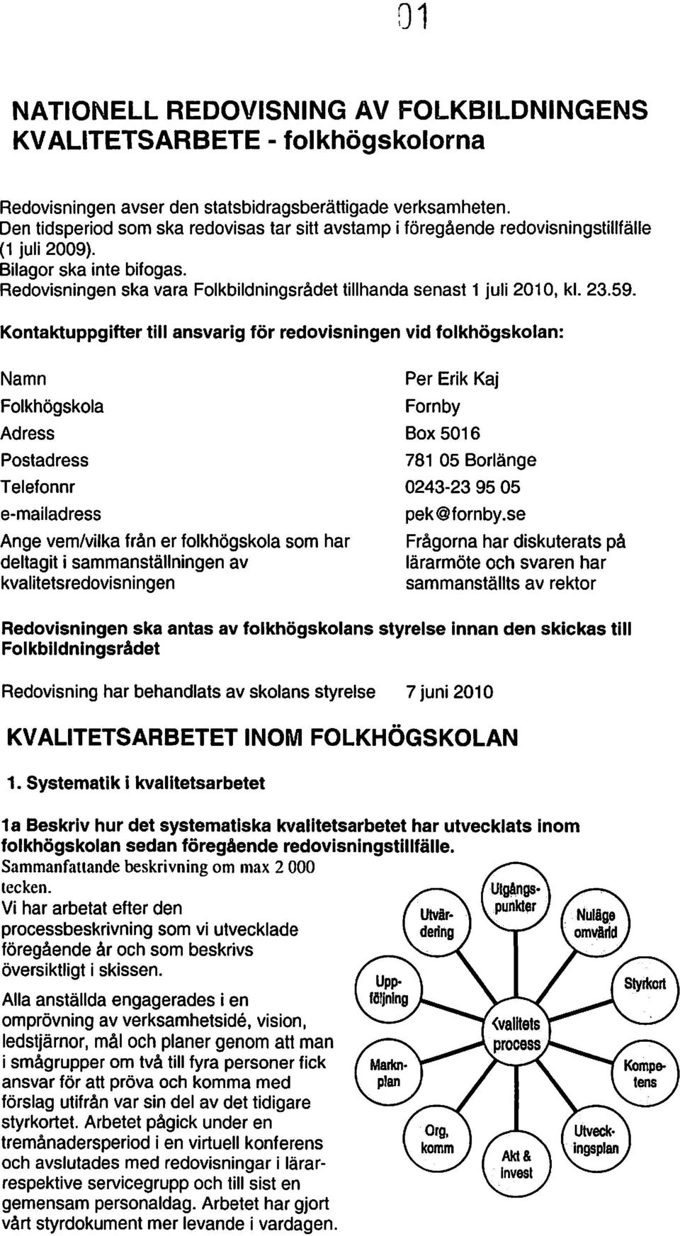 Redovisningen ska vara Folkbildningsrådet tillhanda senast 1 juli 2010, kl. 23.59.