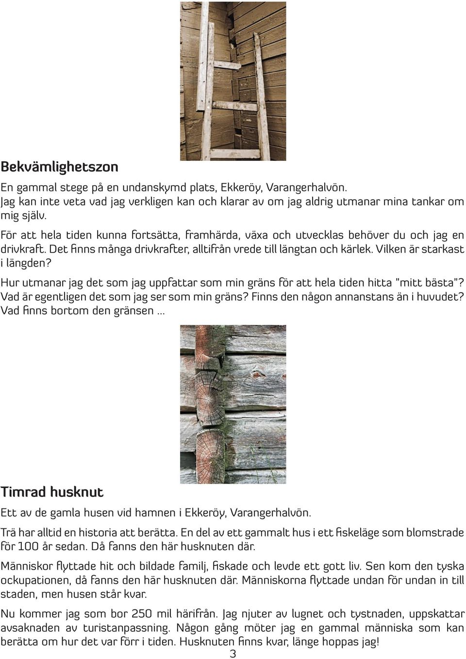 Hur utmanar jag det som jag uppfattar som min gräns för att hela tiden hitta mitt bästa? Vad är egentligen det som jag ser som min gräns? Finns den någon annanstans än i huvudet?
