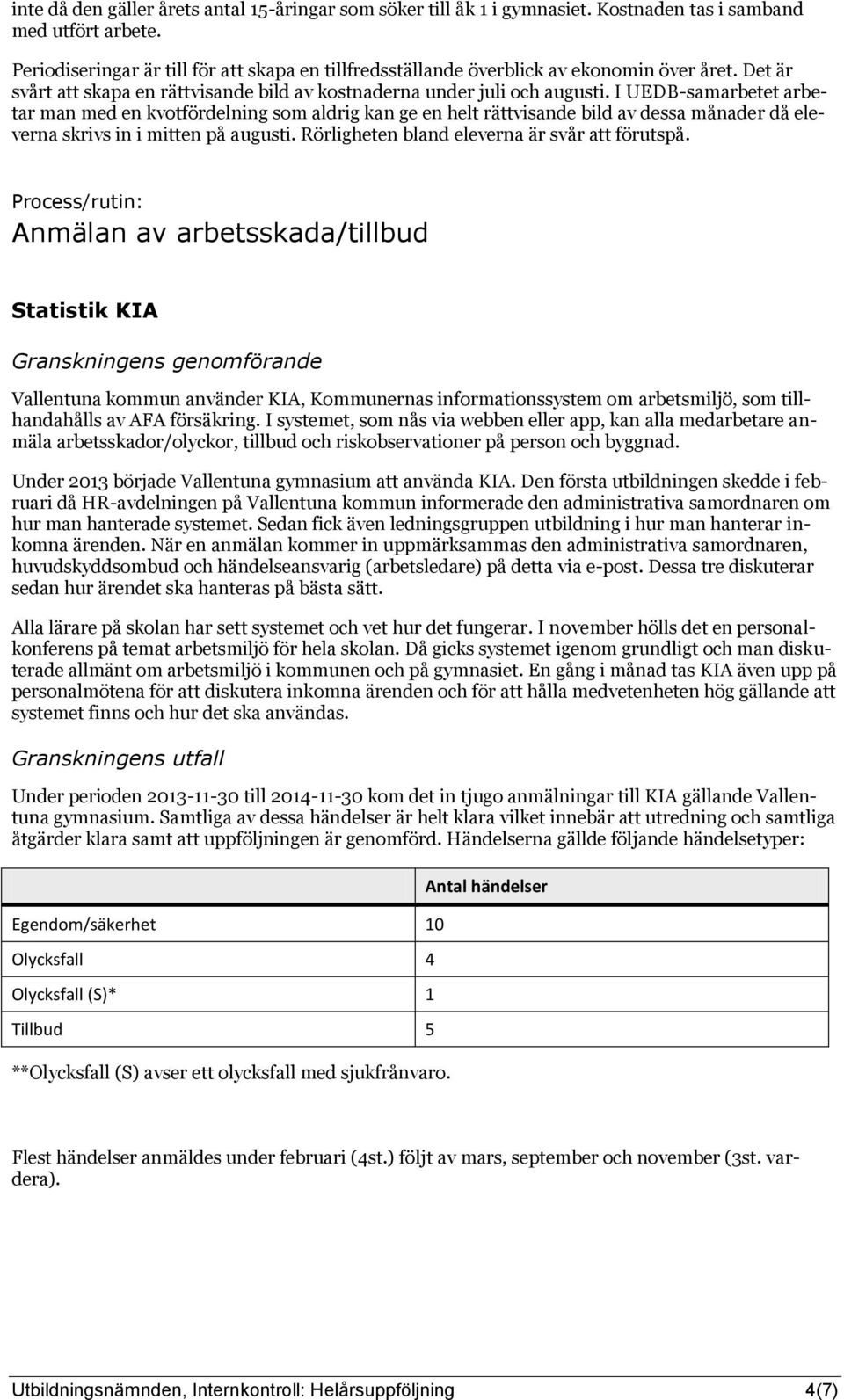 I UEDB-samarbetet arbetar man med en kvotfördelning som aldrig kan ge en helt rättvisande bild av dessa månader då eleverna skrivs in i mitten på augusti.
