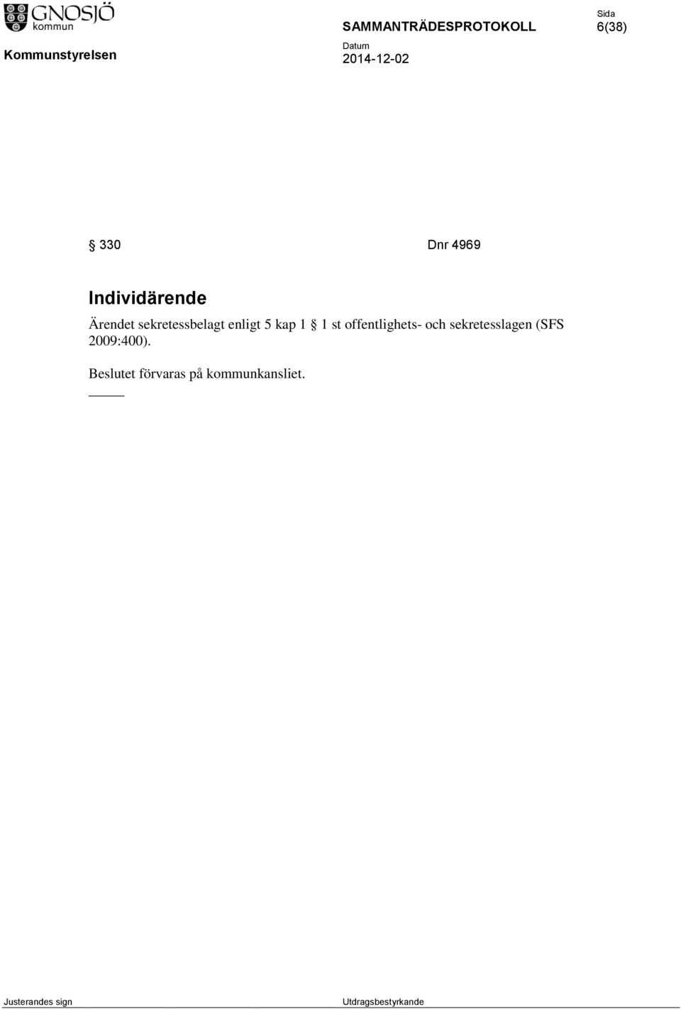 offentlighets- och sekretesslagen (SFS