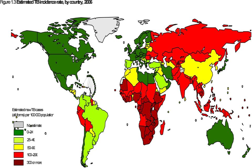 country, 2006 Estimated new TB cases