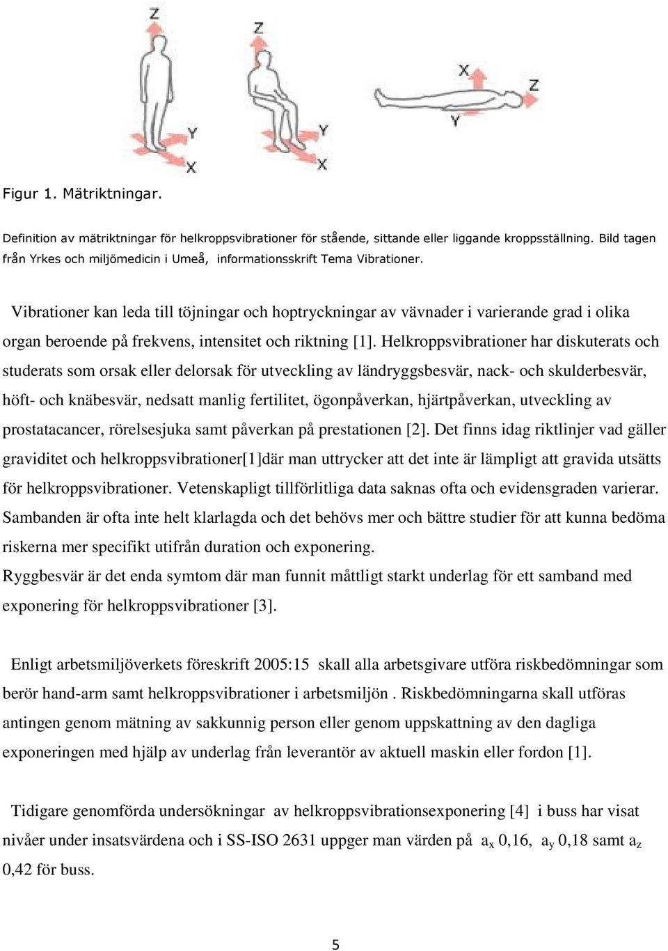 Vibrationer kan leda till töjningar och hoptryckningar av vävnader i varierande grad i olika organ beroende på frekvens, intensitet och riktning [1].
