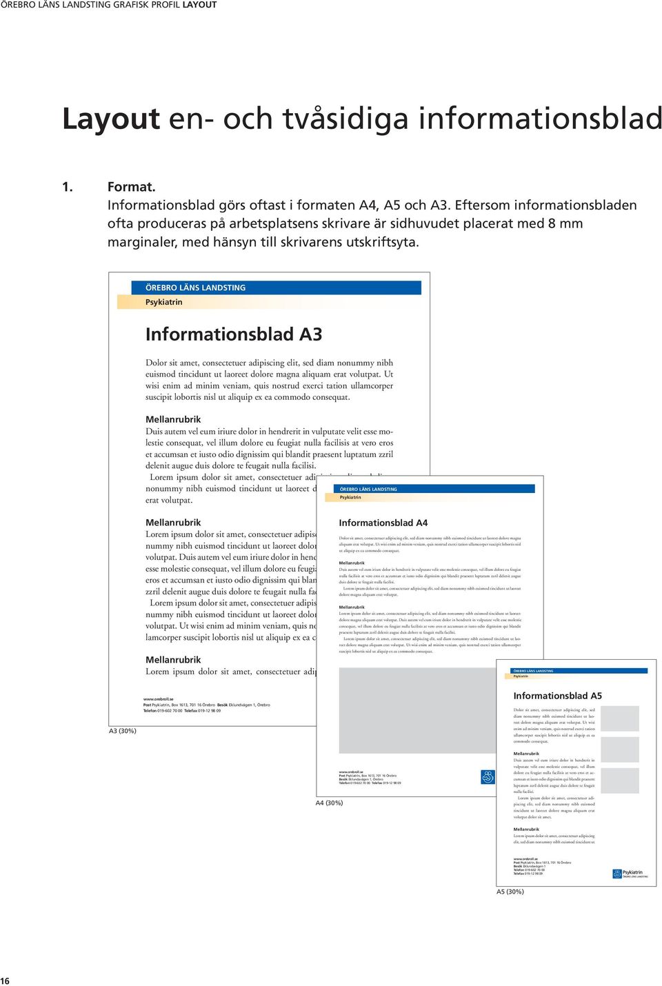 Psykiatrin Informationsblad A3 Dolor sit amet, consectetuer adipiscing elit, sed diam nonummy nibh volutpat.