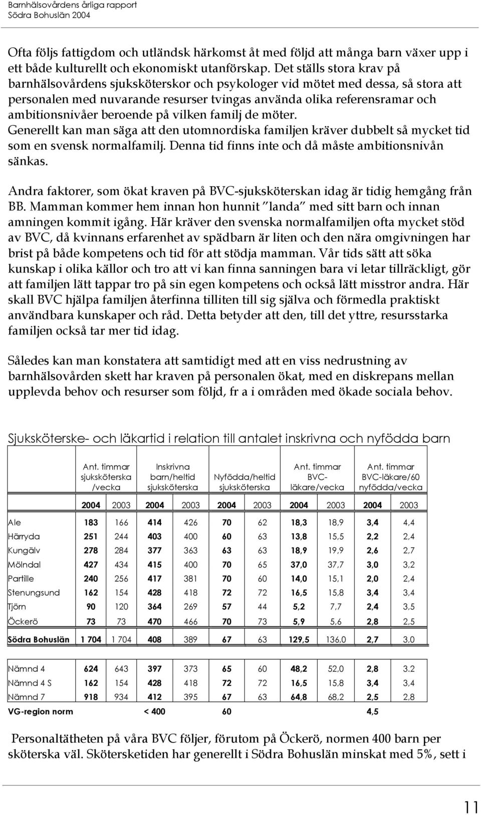 beroende på vilken familj de möter. Generellt kan man säga att den utomnordiska familjen kräver dubbelt så mycket tid som en svensk normalfamilj.