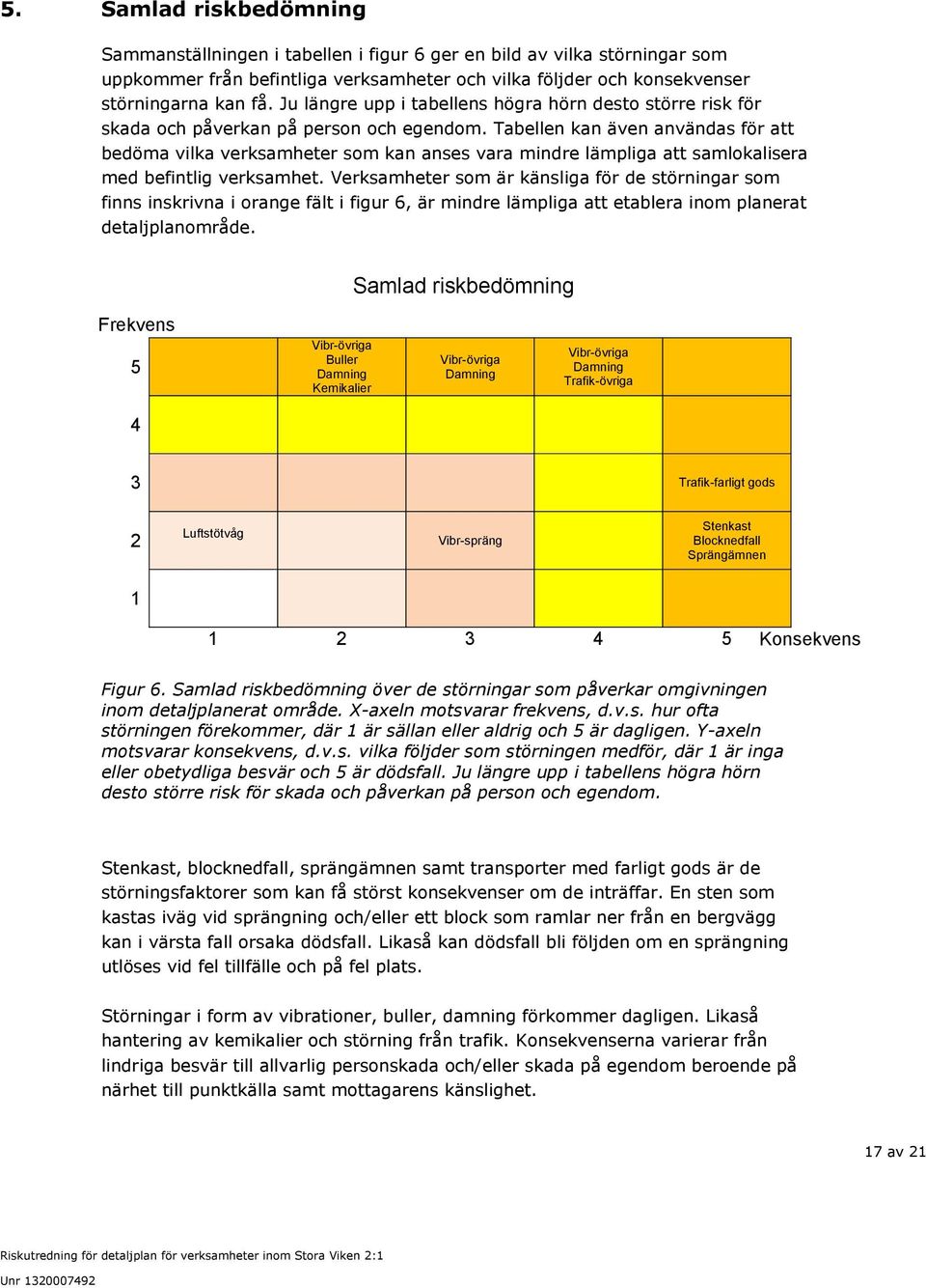 Tabellen kan även användas för att bedöma vilka verksamheter som kan anses vara mindre lämpliga att samlokalisera med befintlig verksamhet.