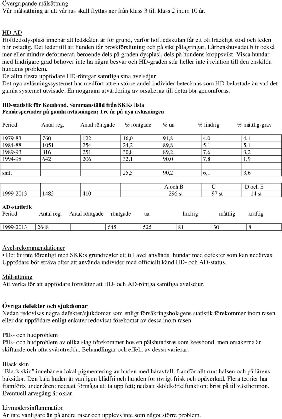 Det leder till att hunden får broskförslitning och på sikt pålagringar. Lårbenshuvudet blir också mer eller mindre deformerat, beroende dels på graden dysplasi, dels på hundens kroppsvikt.