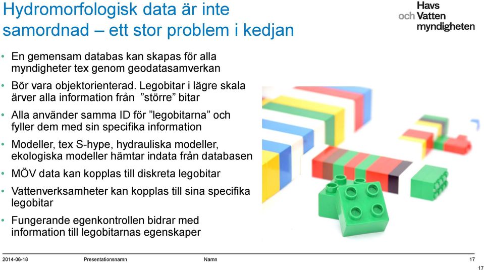 Legobitar i lägre skala ärver alla information från större bitar Alla använder samma ID för legobitarna och fyller dem med sin specifika information Modeller,