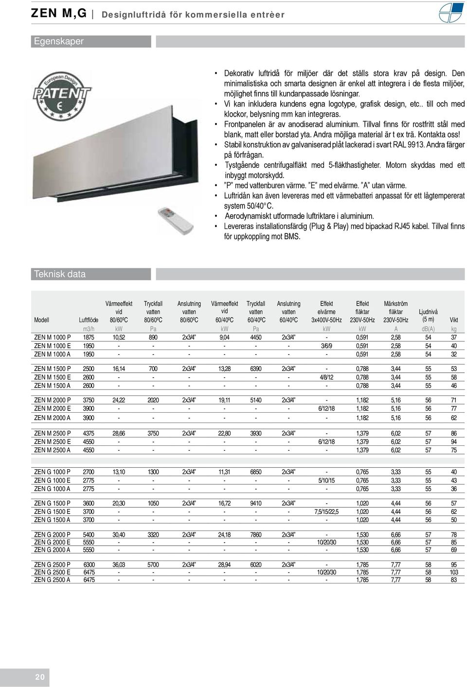 . till och med klockor, belysning mm kan integreras. Frontpanelen är av anodiserad aluminium. Tillval finns för rostfritt stål med blank, matt eller borstad yta. Andra möjliga material är t ex trä.