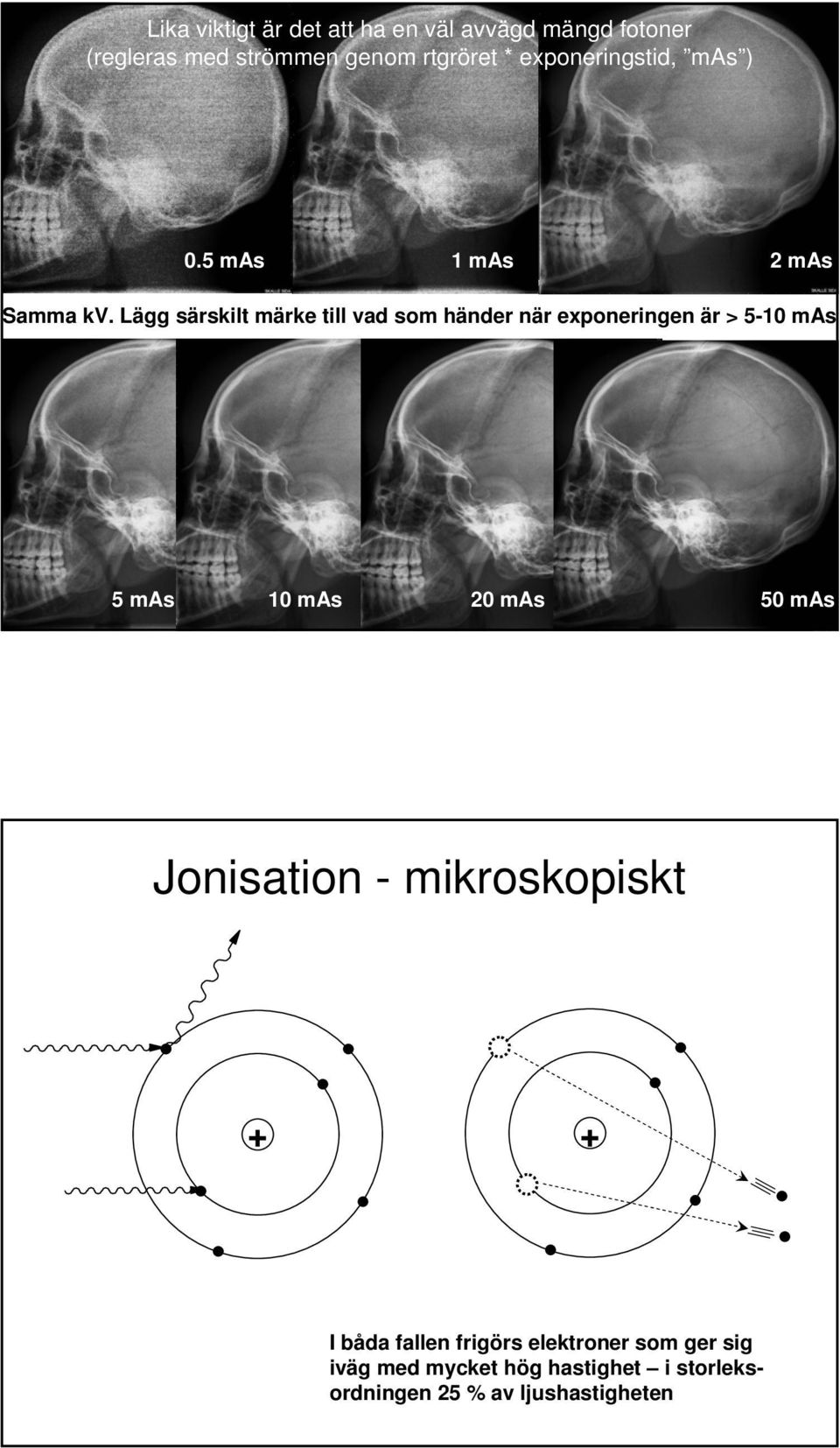 Lägg särskilt märke till vad som händer när exponeringen är > 5-10 mas 5 mas 10 mas 20 mas 50 mas