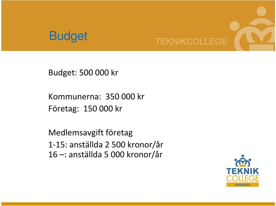 Medlemsavgift företag 1-15: anställda