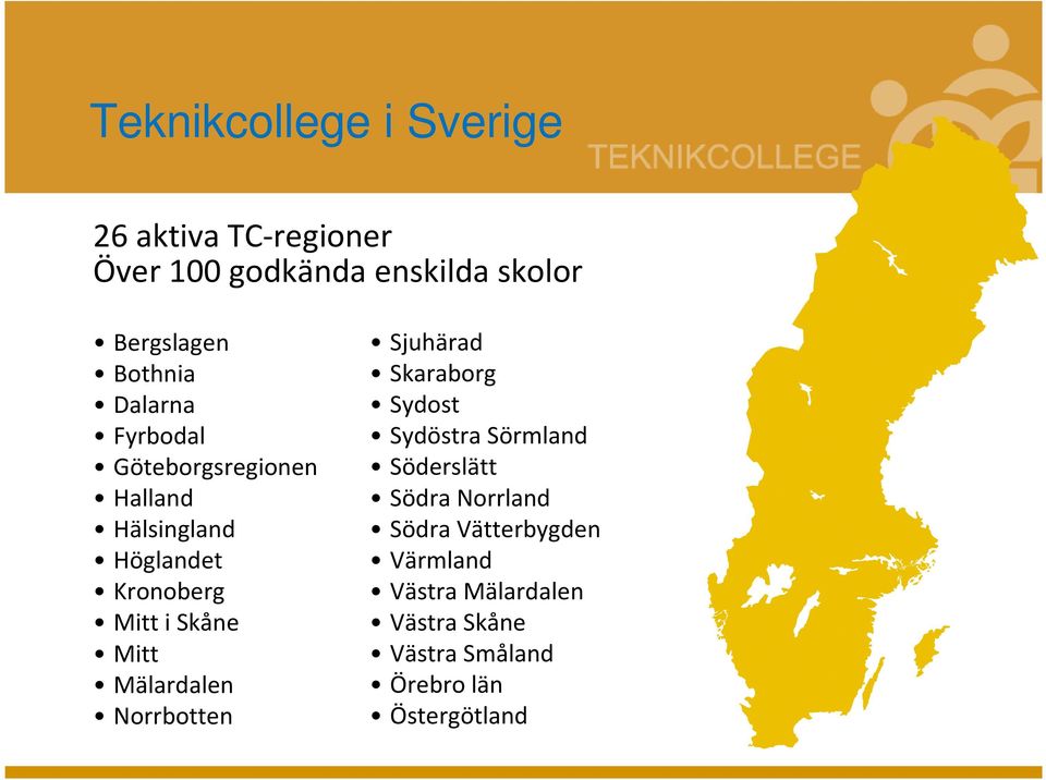 Mitt Mälardalen Norrbotten Sjuhärad Skaraborg Sydost Sydöstra Sörmland Söderslätt Södra